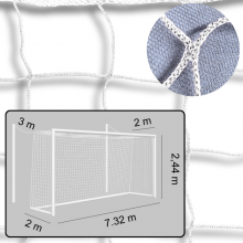 Komplet siatek na bramki do piłki nożnej SENIOR |7,32m x 2,44m| PE 4mm bezwęzłowa - Legend Sport